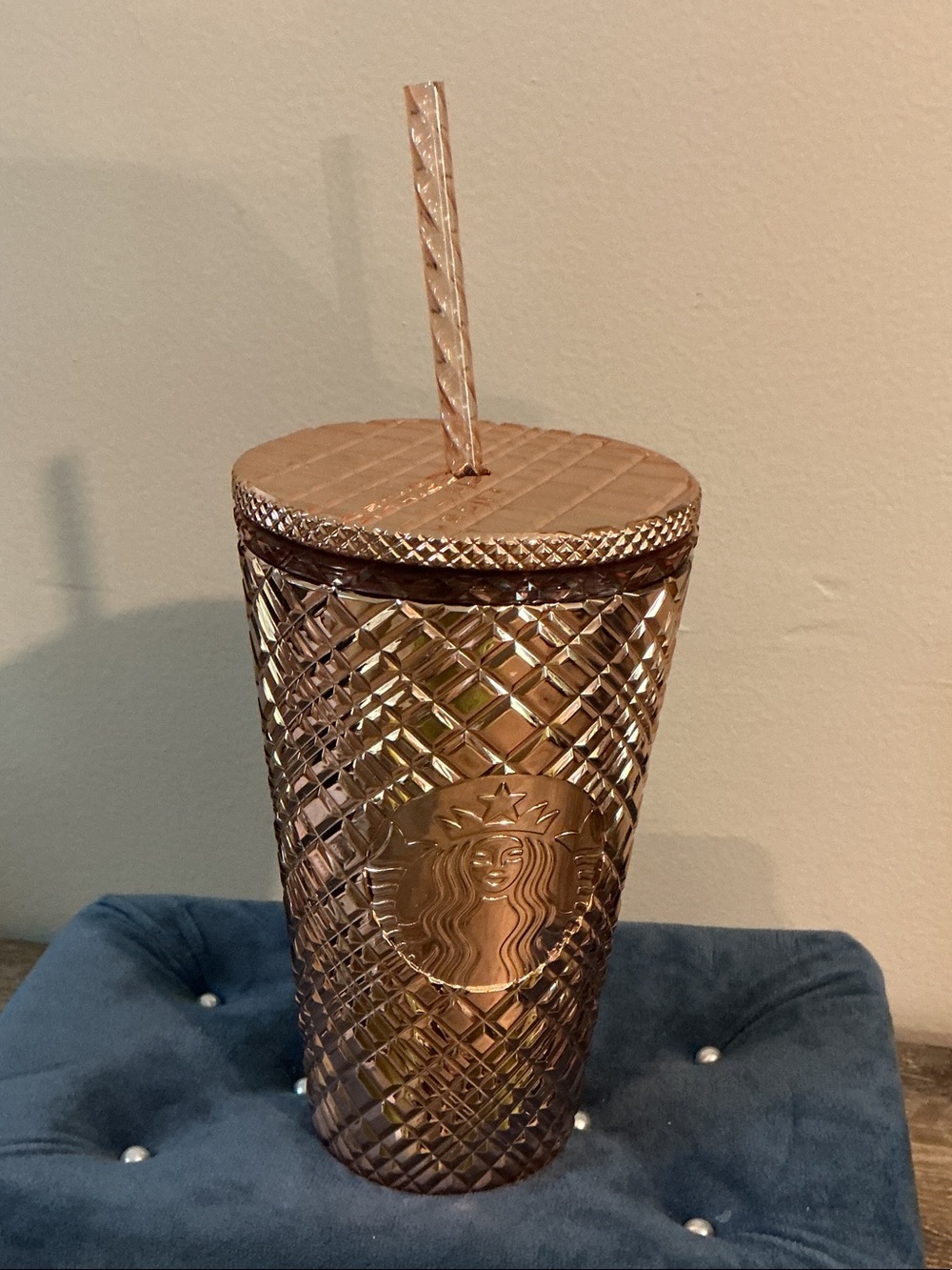 Starbucks Rose Gold Textured Tumbler with Straw